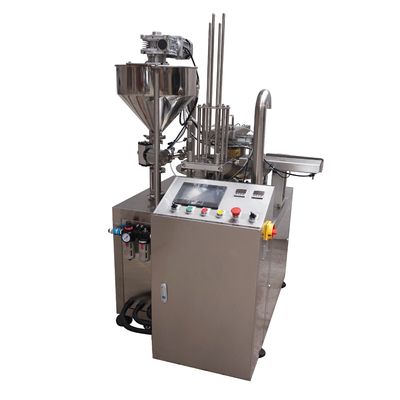 PLC Rotary Cup Filling Sealing Machine 8cups/Min Endüstriyel kullanım için