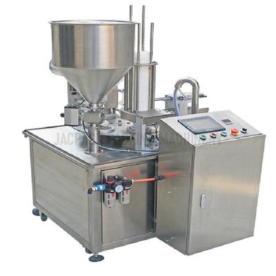 Gıda ve içecekler için 16 fincan/Min Döner fincan doldurma ve mühürleme makinesi